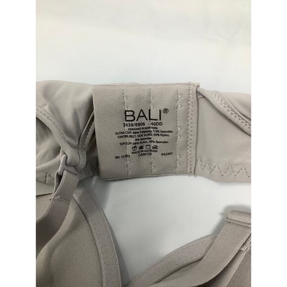 Bali Women's 40DD Crystal Grey One Smooth U Ultra Light Underwire Bra G10-20 - Picture 7 of 9